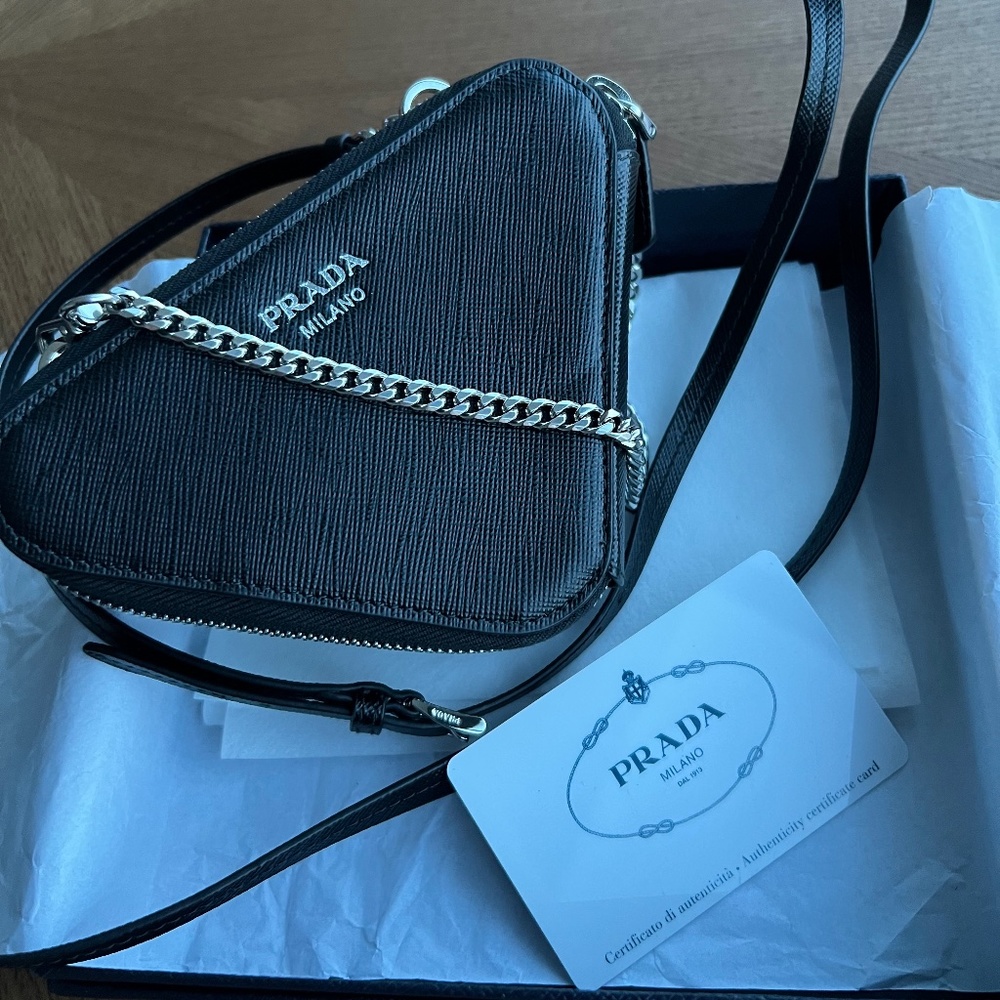 Prada Black Triangle Crossbody Bag